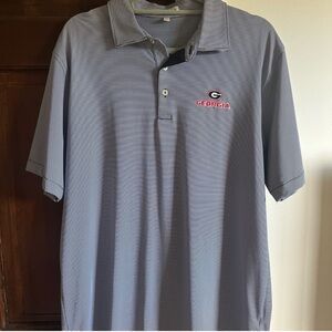 UGA Peter Millar Gray Performance Polo Shirt
